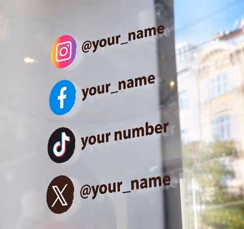 Sociala Medier | Egen text dekal Sociala Medier | Egen text dekal