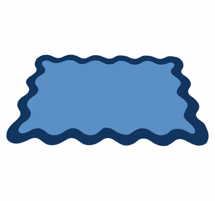 Blå vågig kant Bordstabletter modernt - Tenstickers