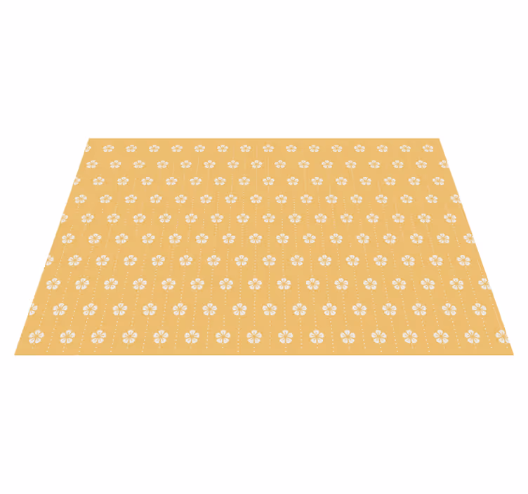 Vita blommor gula blommiga bordstabletter - Tenstickers