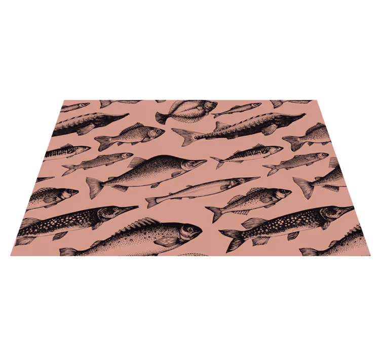 Handritade fiskvinyl bordstabletter - Tenstickers