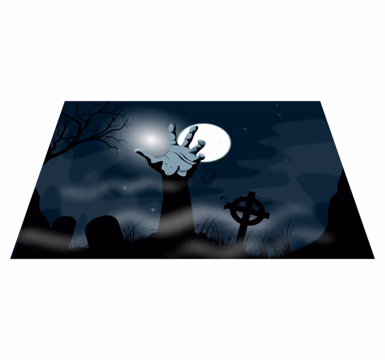 Bordstabletter halloween spöklik gravscen - Tenstickers
