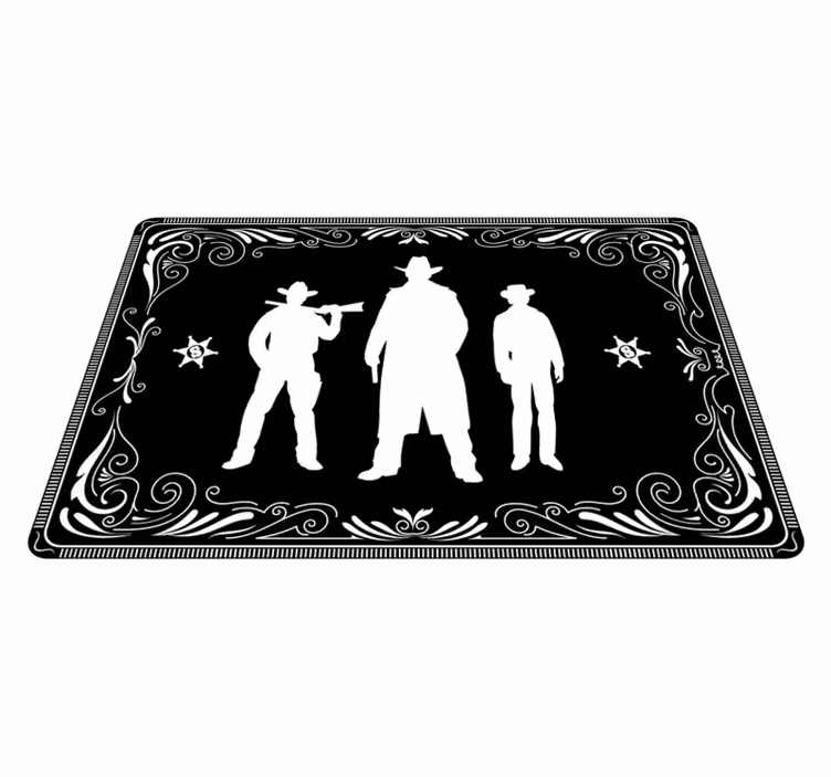 Cowboy och hästar mönster svarta bordstabletter - Tenstickers