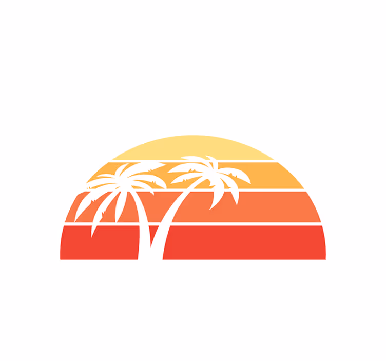 Bordstabletter original tropisk skymningslandskap - Tenstickers