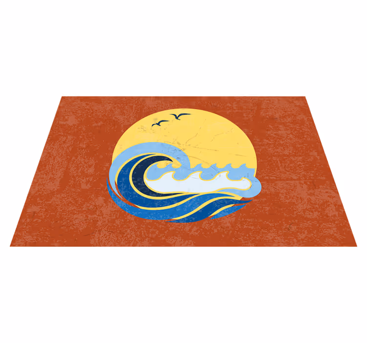 Sunset wave scene bordstabletter original - Tenstickers
