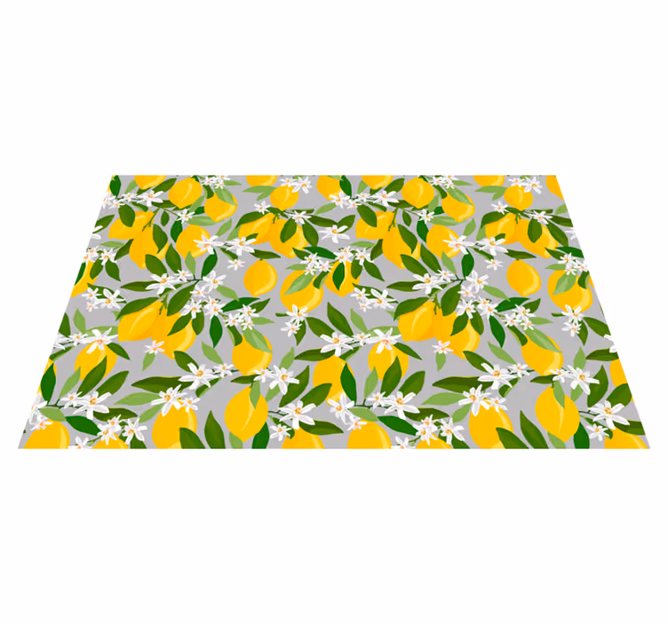 Lemon floral mönster bordstabletter original - Tenstickers