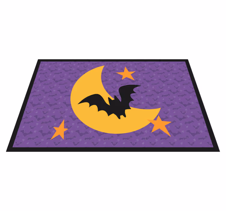 Månestjärnor och ett fladdermöss halloween mattor - Tenstickers