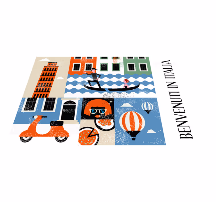 Vibrant italiensk scen bordstabletter original - Tenstickers