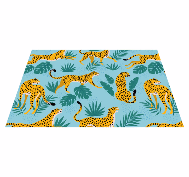 Bordstabletter original leopardmönster och gröna blad - Tenstickers