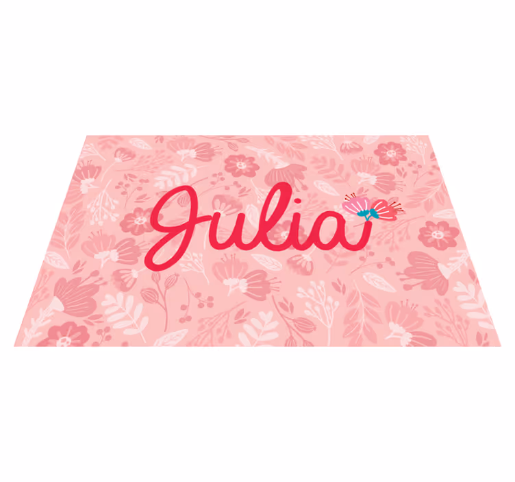 Blommig personlig design bordstabletter med namn - Tenstickers