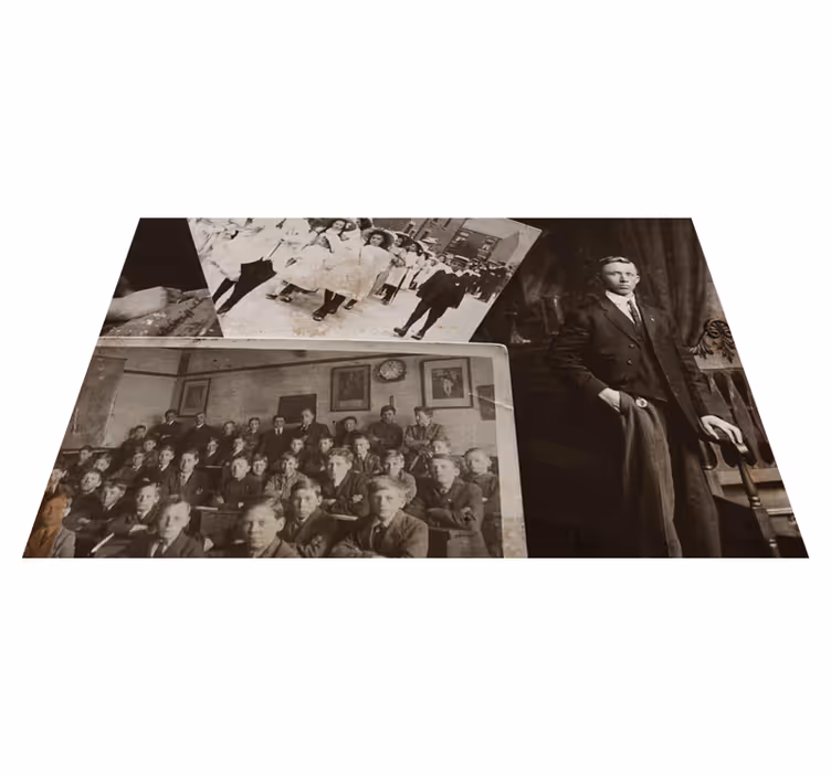 Hus bordstabletter vintage fotokollage - Tenstickers