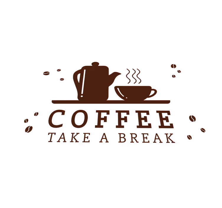 Kaffekoncept på vita restaurangplattmat - Tenstickers