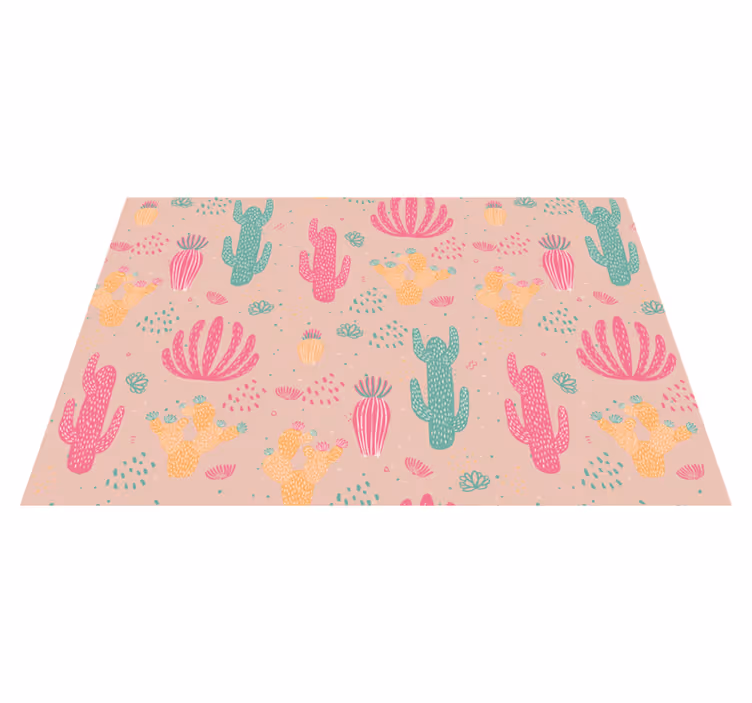Vibrant cactus pattern bordstabletter original - Tenstickers