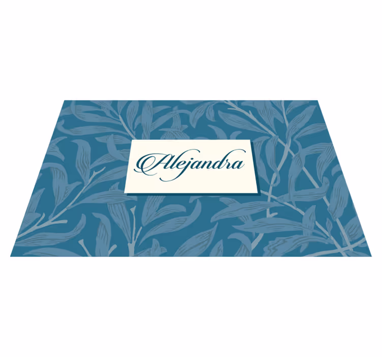 Bordstabletter med namn elegant bladdesign - Tenstickers