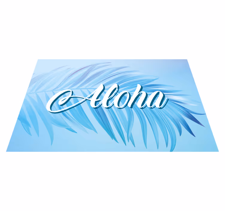 Aloha palm leaves bordstabletter texter - Tenstickers