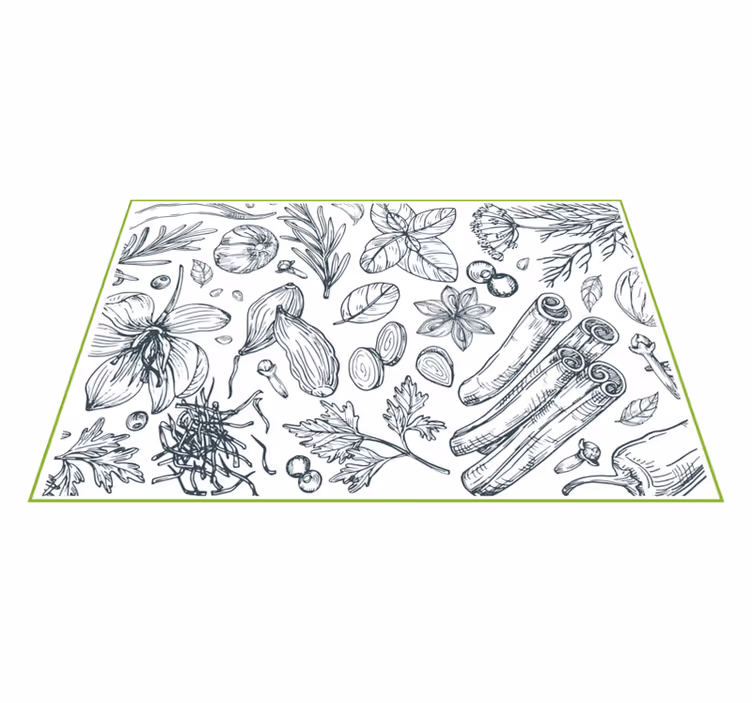 Herbes texturerade bordstabletter - Tenstickers