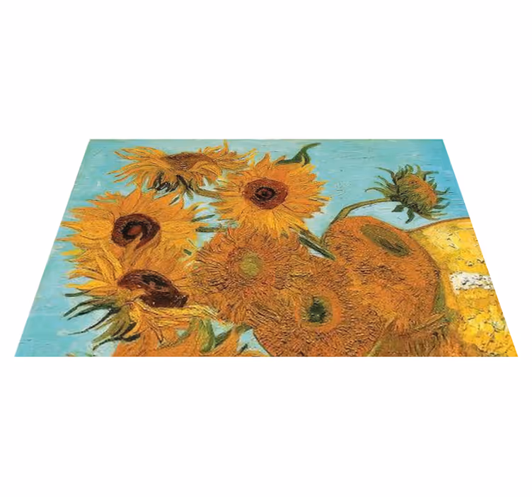 Van goghs solrosor blommiga bordstabletter - Tenstickers