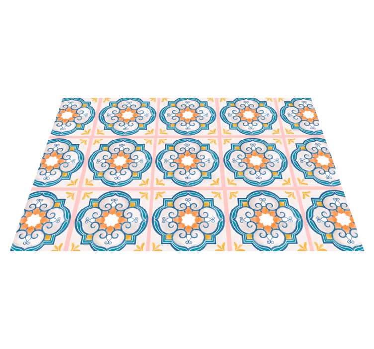 Orange och blå marockanska kakel bordstablett - Tenstickers