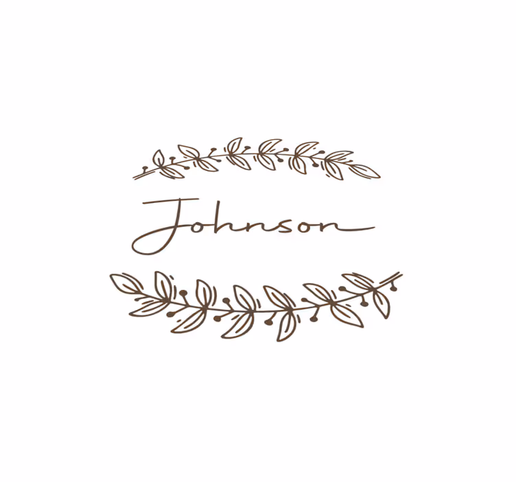 Elegant bladig namn bordstabletter med namn - Tenstickers