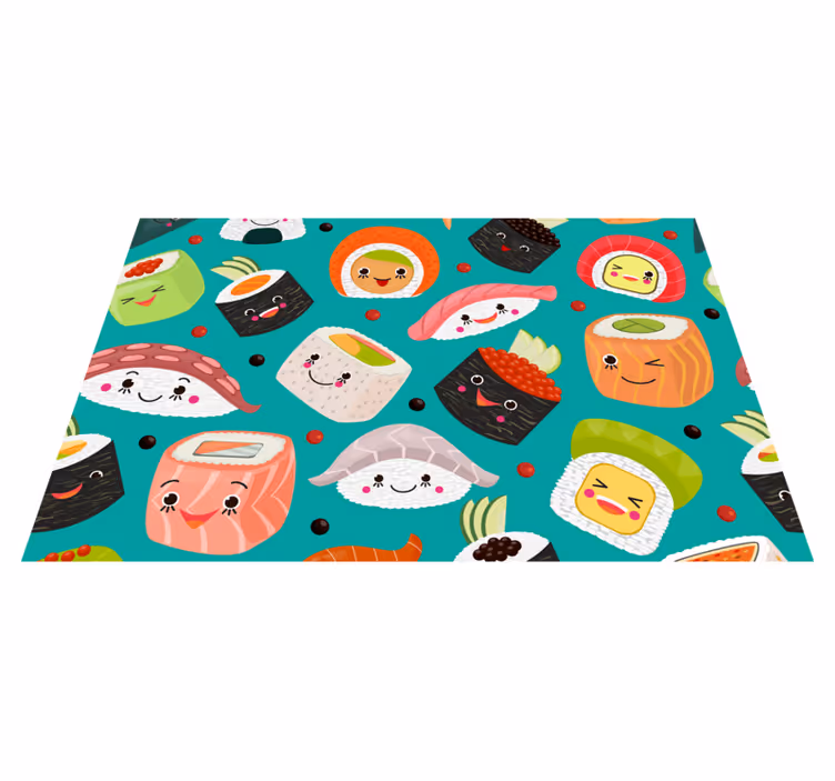 Sushi med ansikten vinylplattformar - Tenstickers