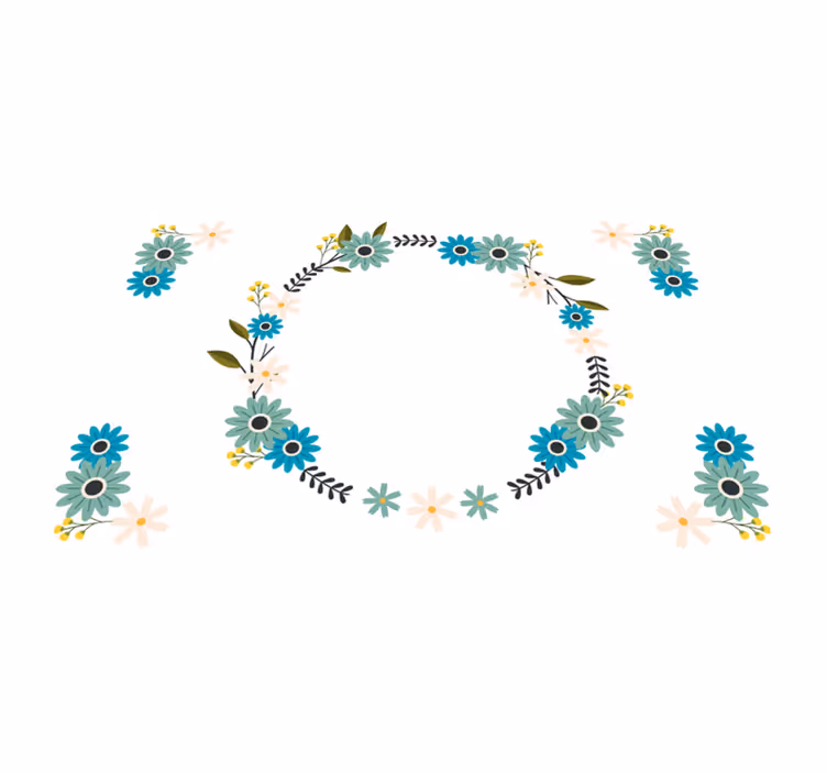Bordstabletter original blommig ramaccent - Tenstickers