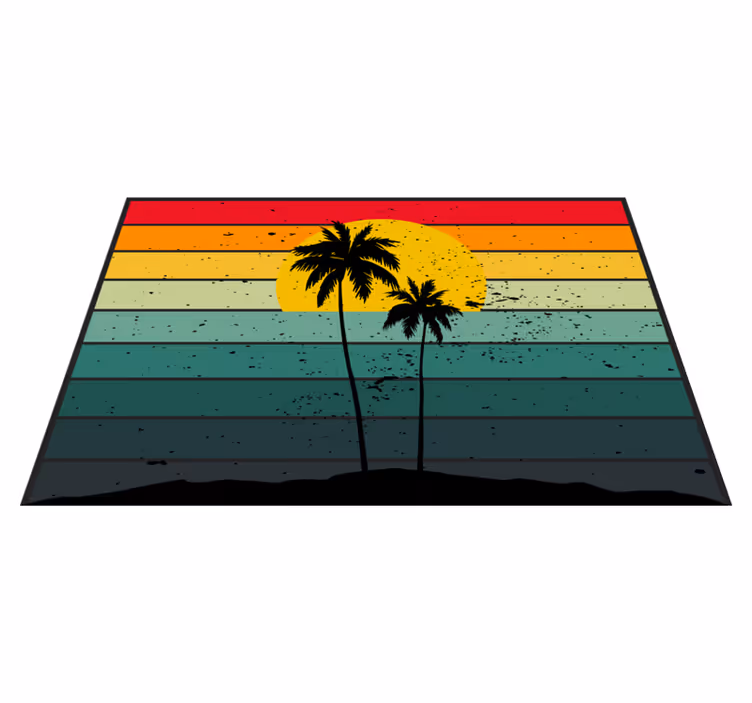70-talets retro handdukar i palmhandflatan - Tenstickers