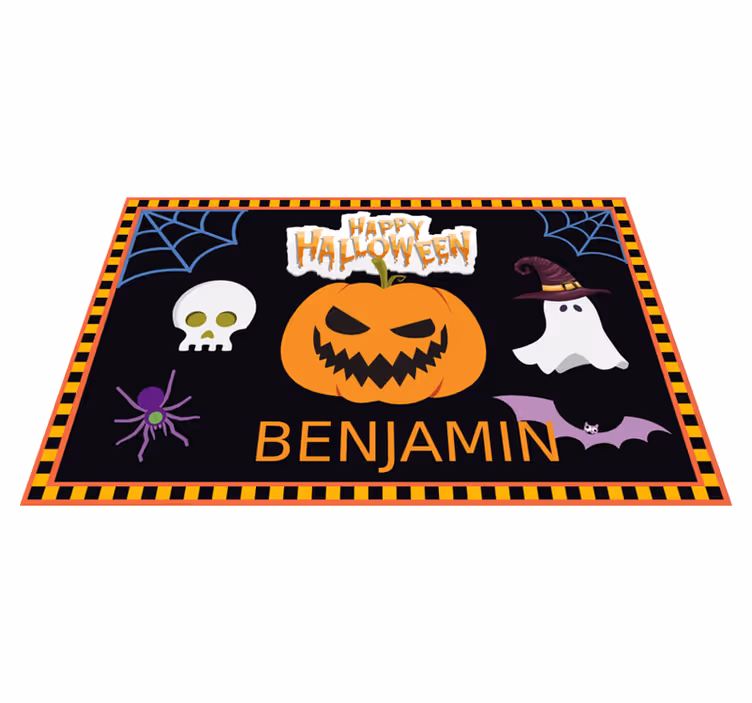 Barn halloween mönster med namn bordstabletter - Tenstickers