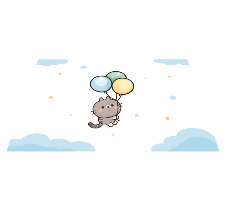 Katt och ballonger barn bordstabletter - Tenstickers