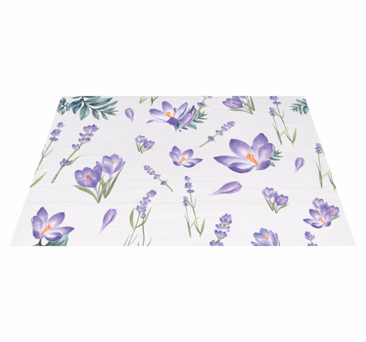 Purpurfärgade blommor med vattendroppar - Tenstickers
