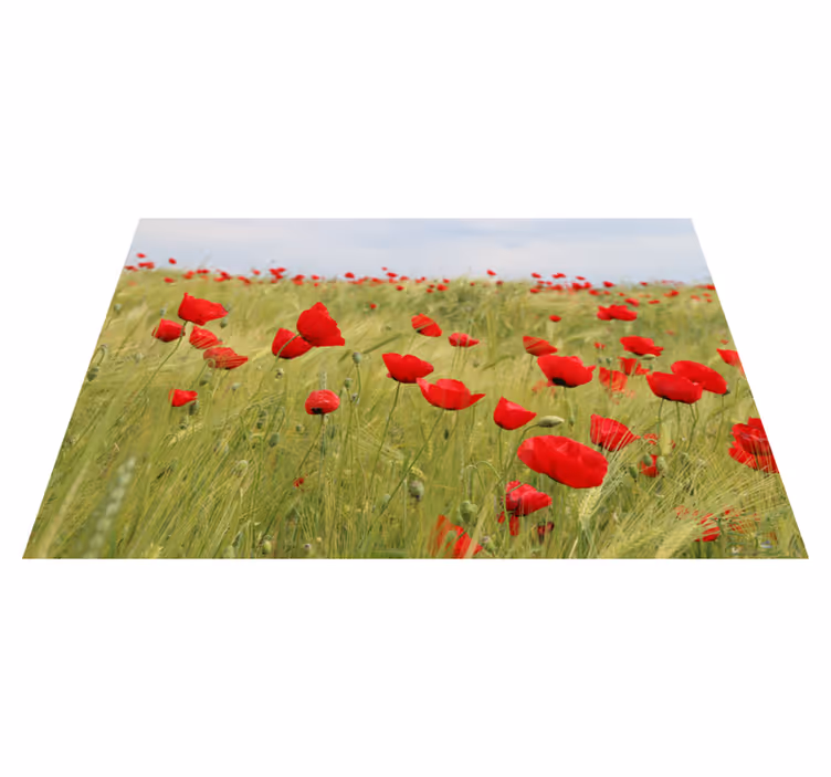 Röda rosor på ett grönt fält blommor bordstabletter - Tenstickers