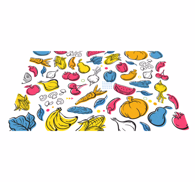 Bordstabletter original färgglada grönsaks mönster - Tenstickers
