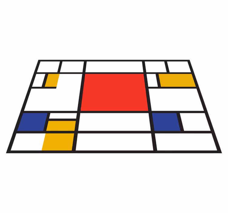Mondrian geometrisk konst original vinylplattformar - Tenstickers