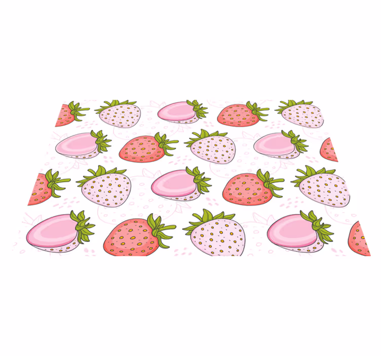 Bordstabletter original rosa jordgubbsmönster - Tenstickers
