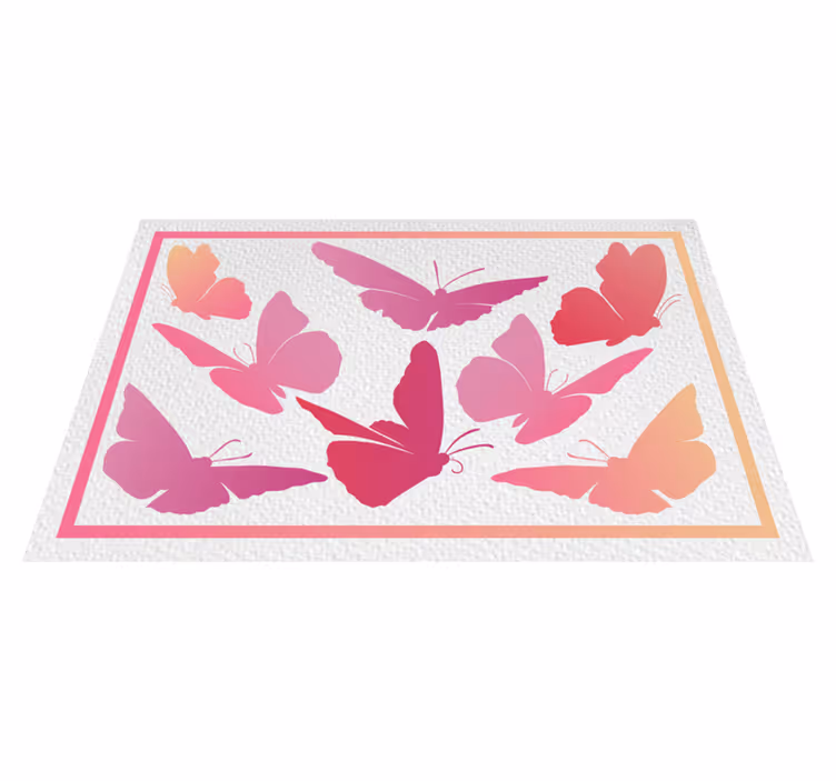 Rosa fjärilar siluett fjäril bordstabletter - Tenstickers