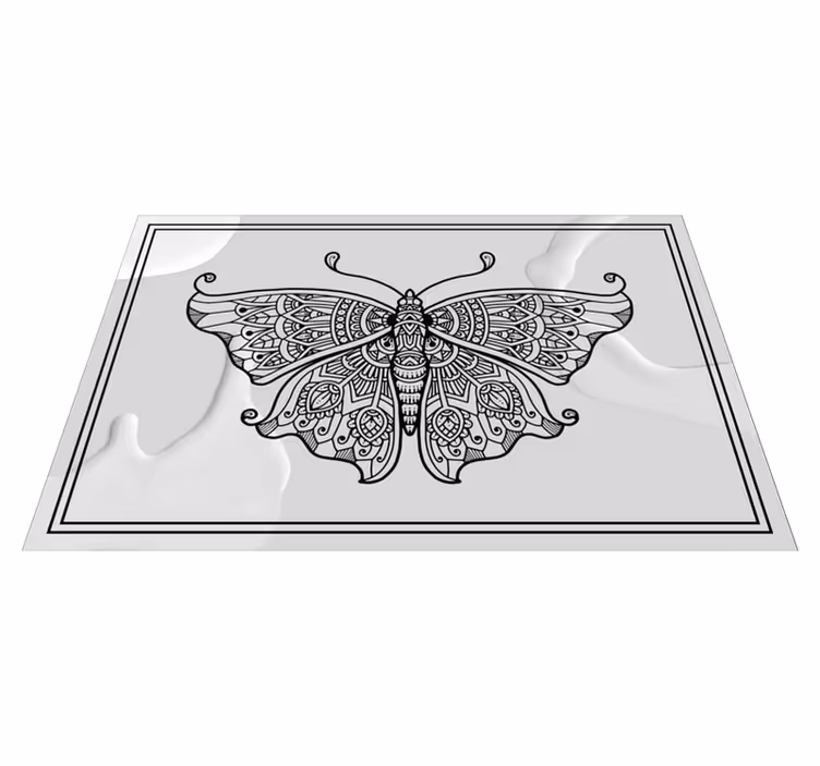 Svart mandala fjäril bordstabletter - Tenstickers