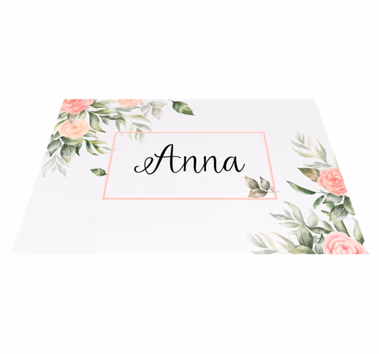 Bordstabletter med namn blommig anpassningsbara - Tenstickers