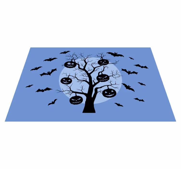 Träd med hängande pumpor halloween mattor - Tenstickers