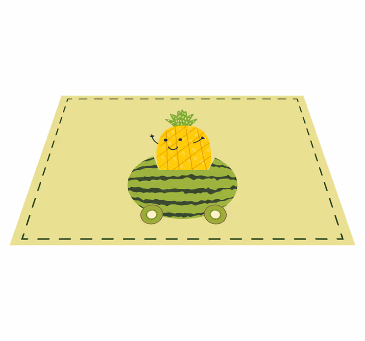 Ananas i en vattenmelon barn bordsmattor - Tenstickers