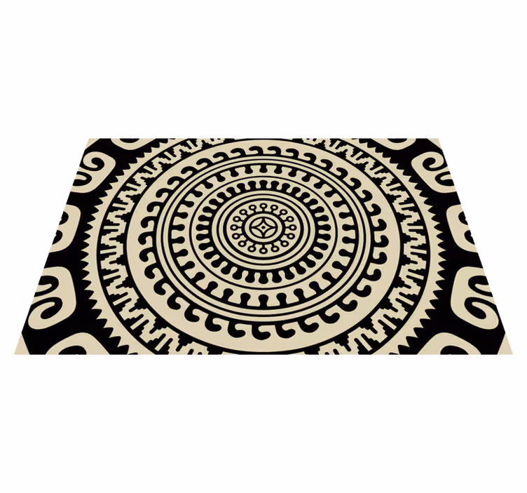 Beige och svarta bordstabletter med etnisk textur - Tenstickers
