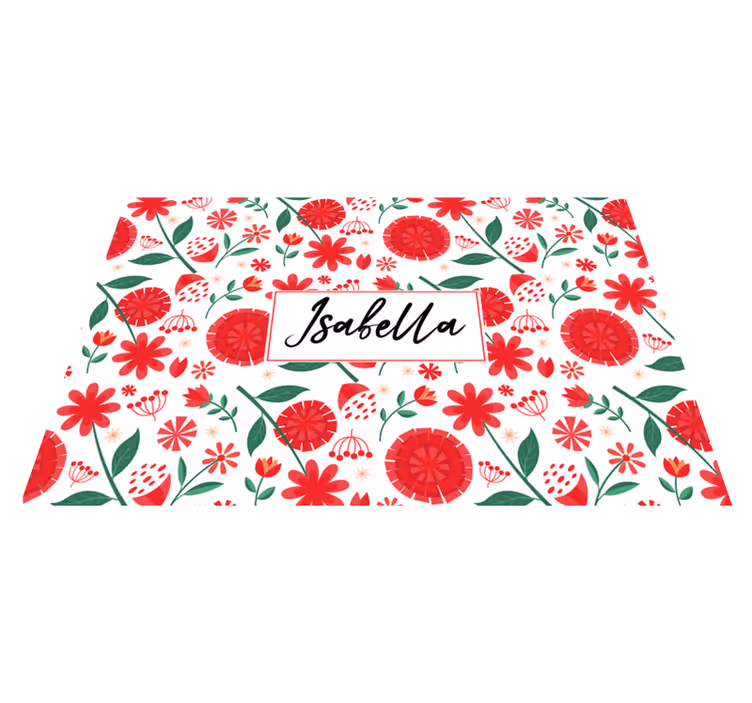 Bordstabletter med namn floral namn konst - Tenstickers