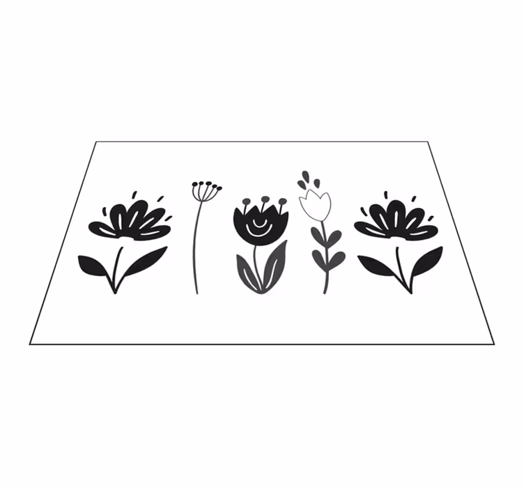 Bordstabletter original floral linjekonst - Tenstickers