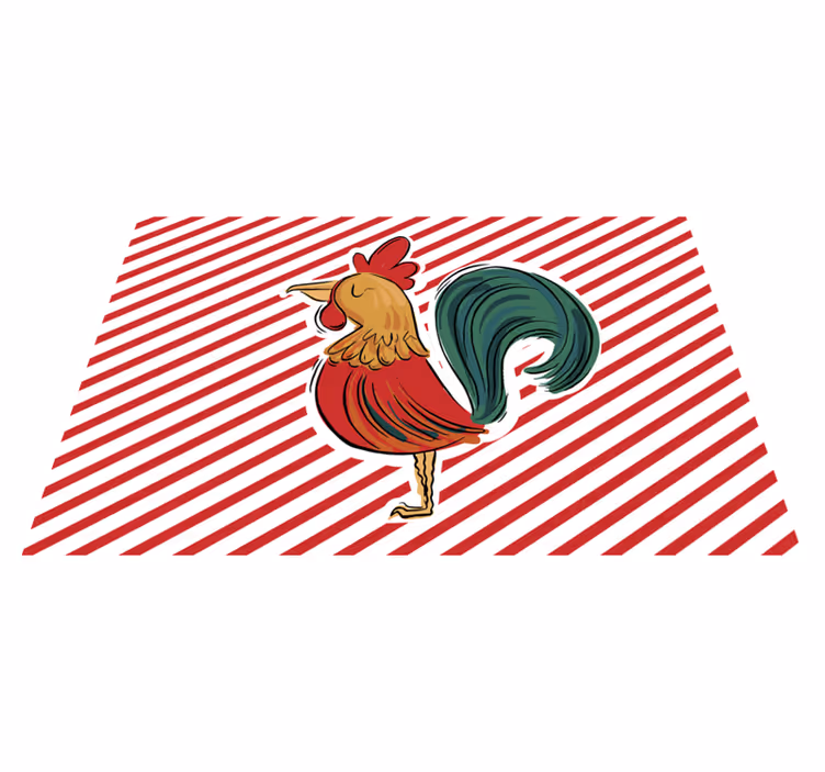 Rooster med ränder bordstabletter original - Tenstickers