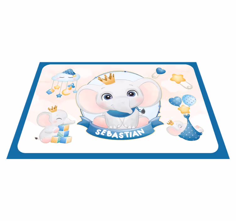 Söta elefantillustrationer bordstabletter barnen - Tenstickers