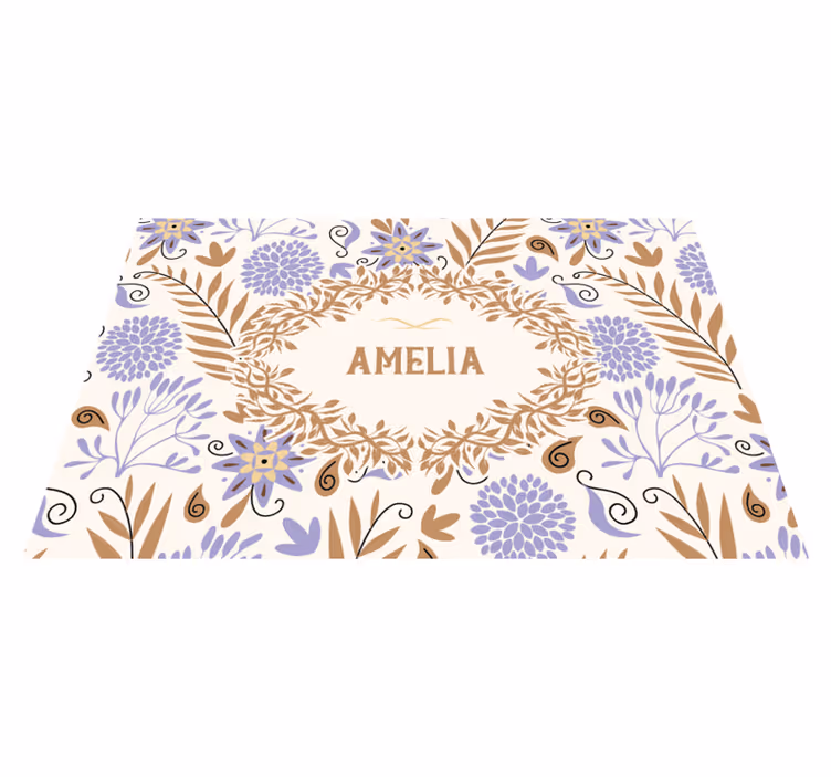 Bordstabletter med namn blommönster - Tenstickers