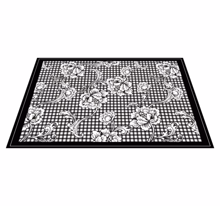 Svarta och vita gingham eleganta bordstabletter - Tenstickers