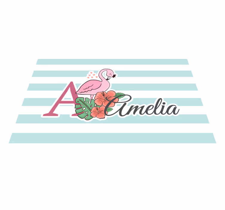 Bordstabletter barnen flamingo monogram amelia - Tenstickers