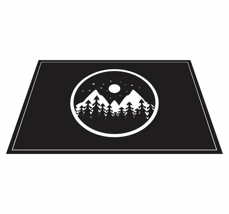Bordstabletter modernt bergslandskap cirkel - Tenstickers