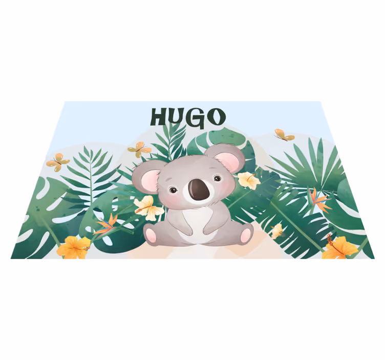 Söt koala för pojke med namn barn bordsmattor - Tenstickers