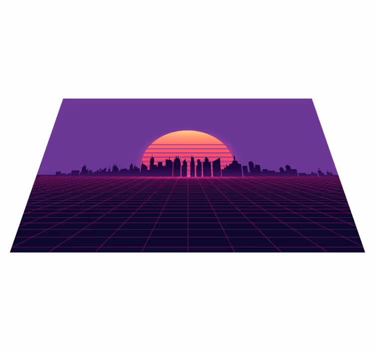 Vaporwave solnedgång 80-tals original bordstabletter - Tenstickers