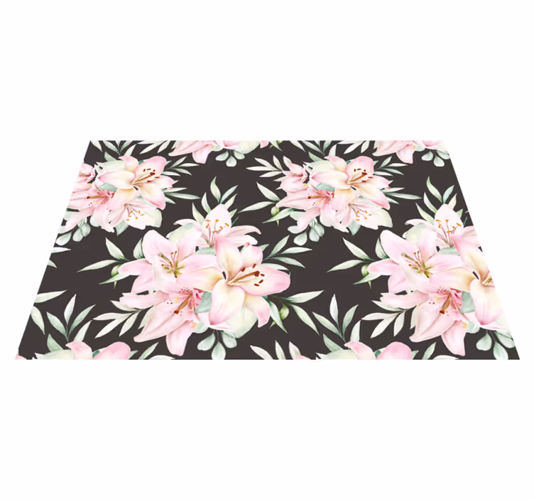 Bordstabletter original blommig rosa liljor - Tenstickers