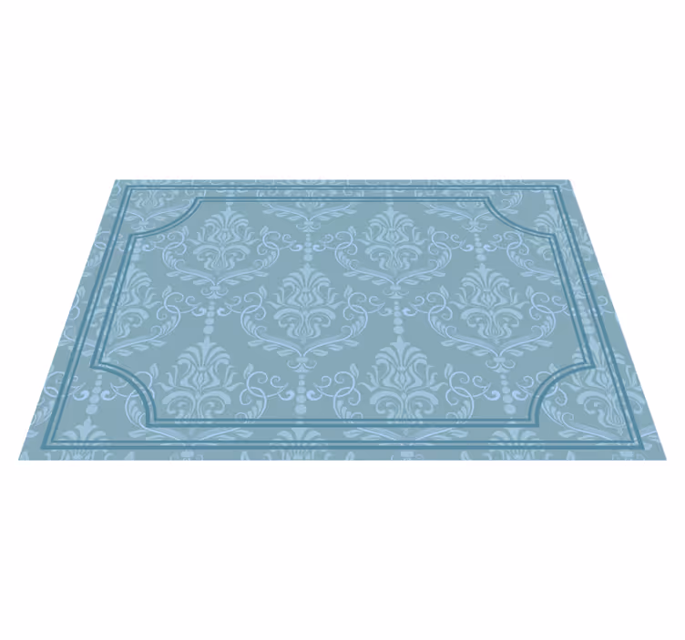 Blå blommig barock bordstabletter elegant - Tenstickers